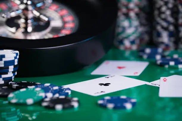 Roulette table with game statistics